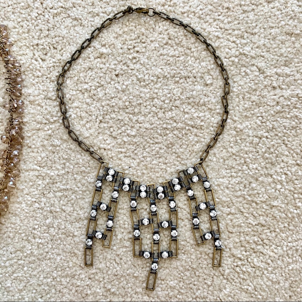 Crystal / Bronze Statement Necklace